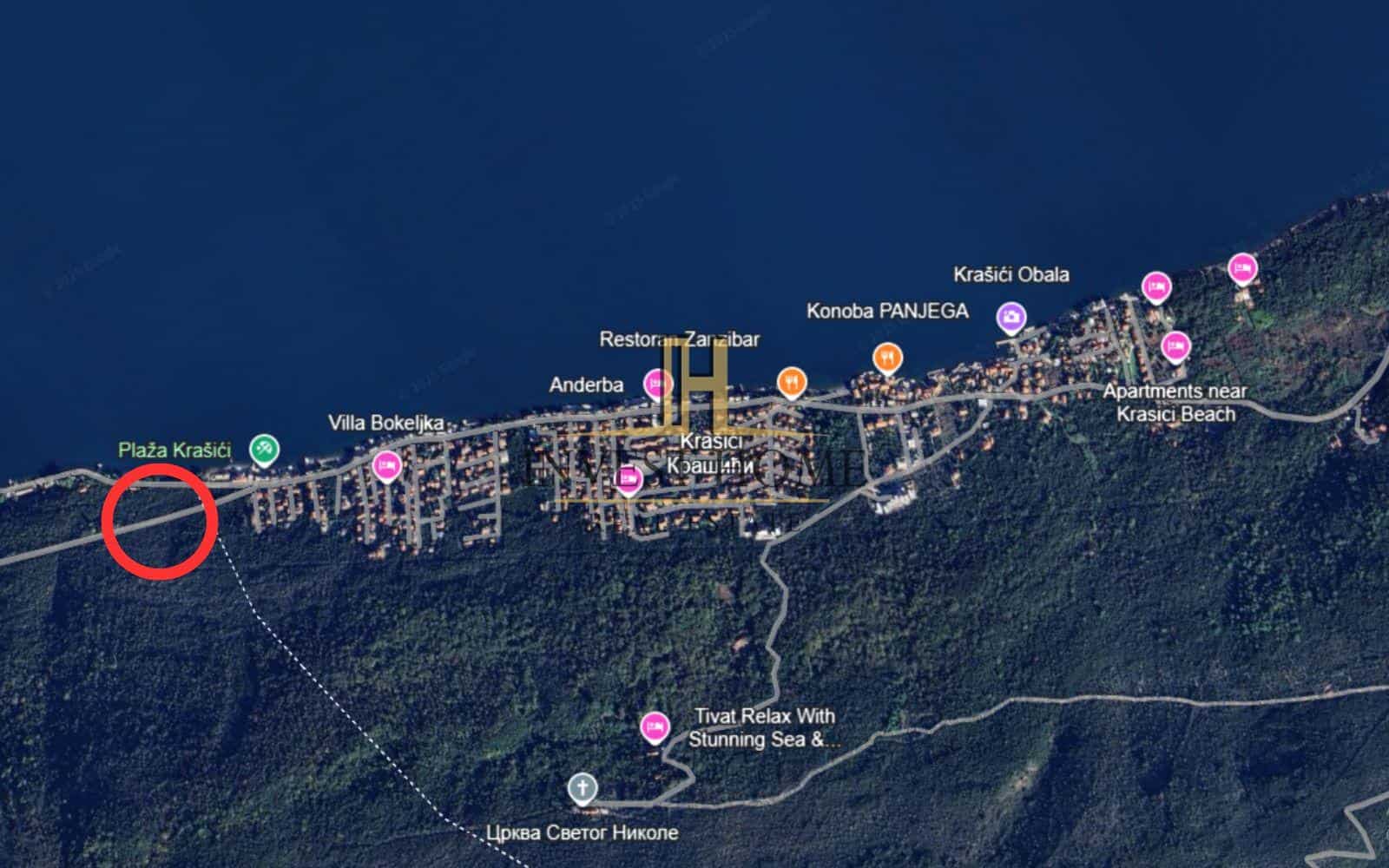 Građevinski plac Tivat, Krašići, 13.713m2