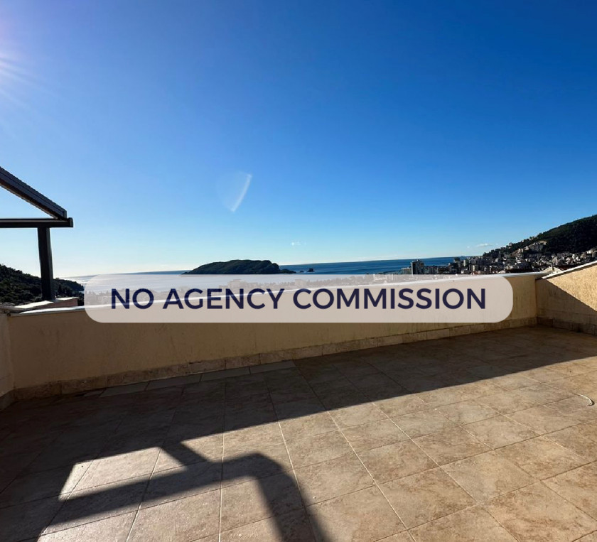 Trosoban duplex stan sa velikom terasom i pogledom na more – Mainski put, Budva