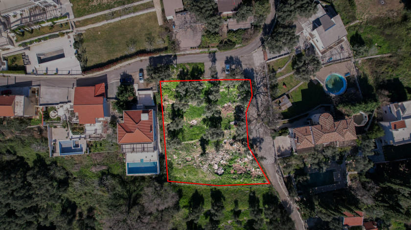 Sea-view Land For Sale 1740 m² with 890 m² build potential, Reževići, near Budva