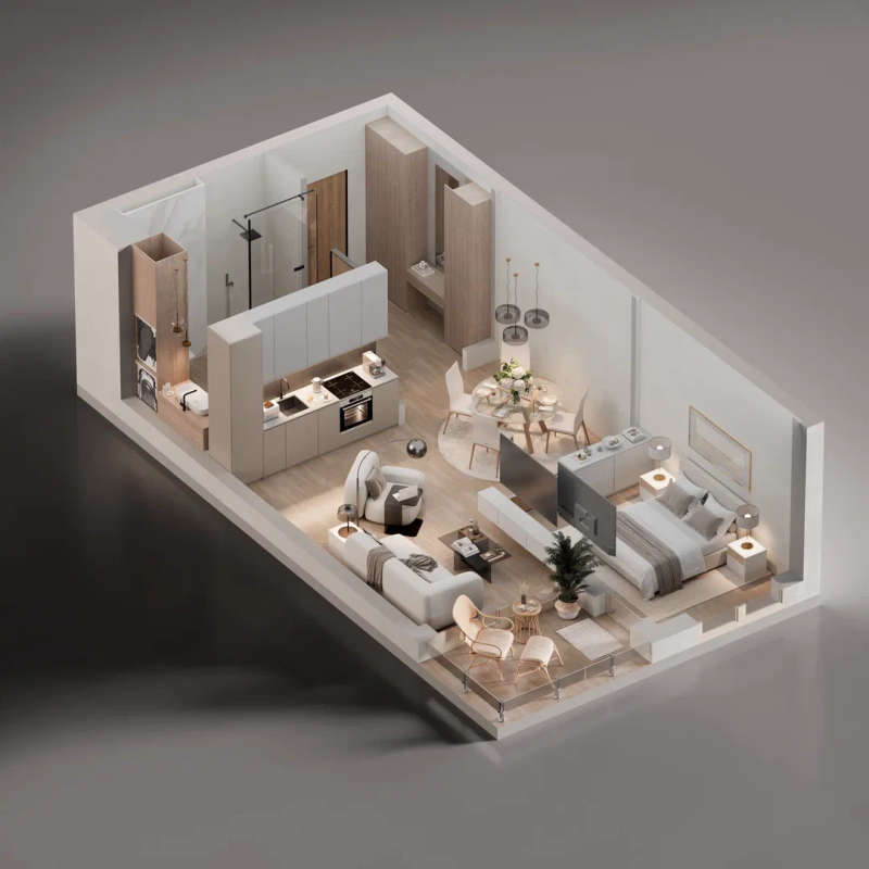 Apartment in Becici, 52 m²