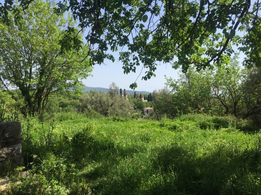 Land of 6,880 m2 with 3 old stone houses and sea view