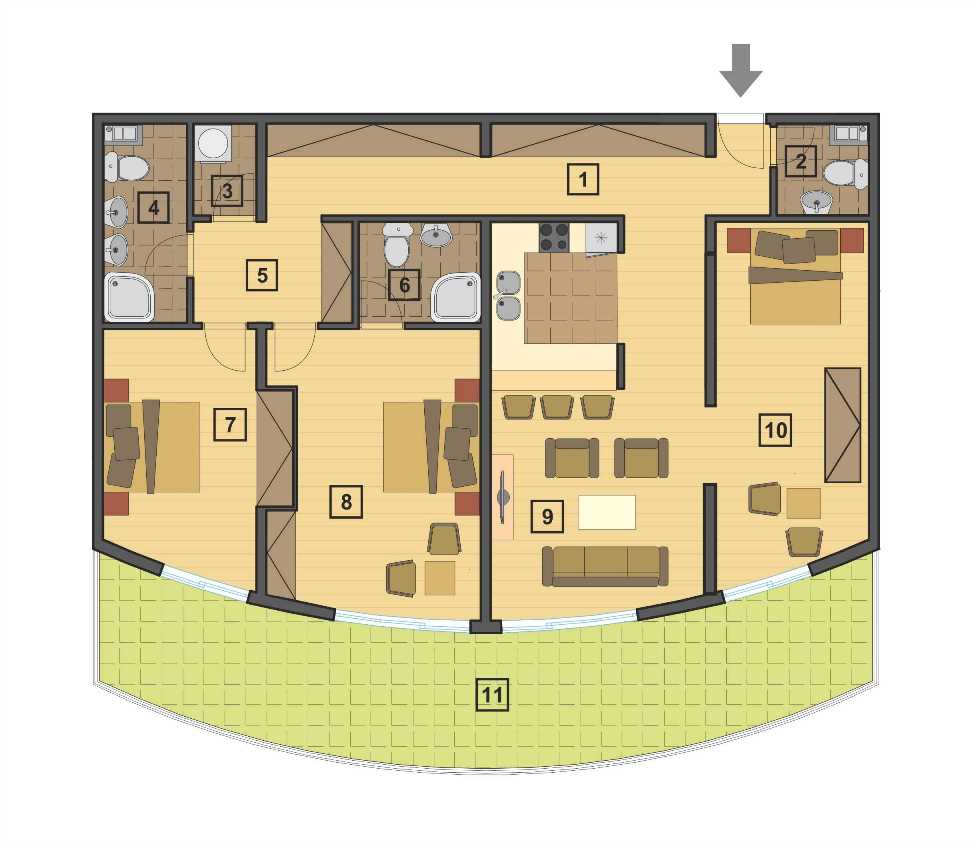 Apartment in Petrovac, 169 m²