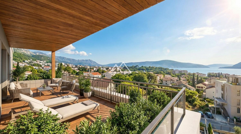 Penthaus sa dve spavaće sobe u premium kompleksu u Tivtu