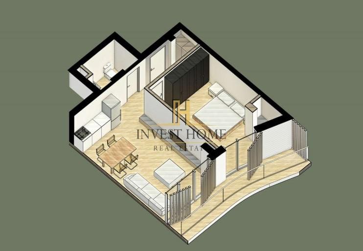 Jednosoban stan, Ulcinj, 56m2