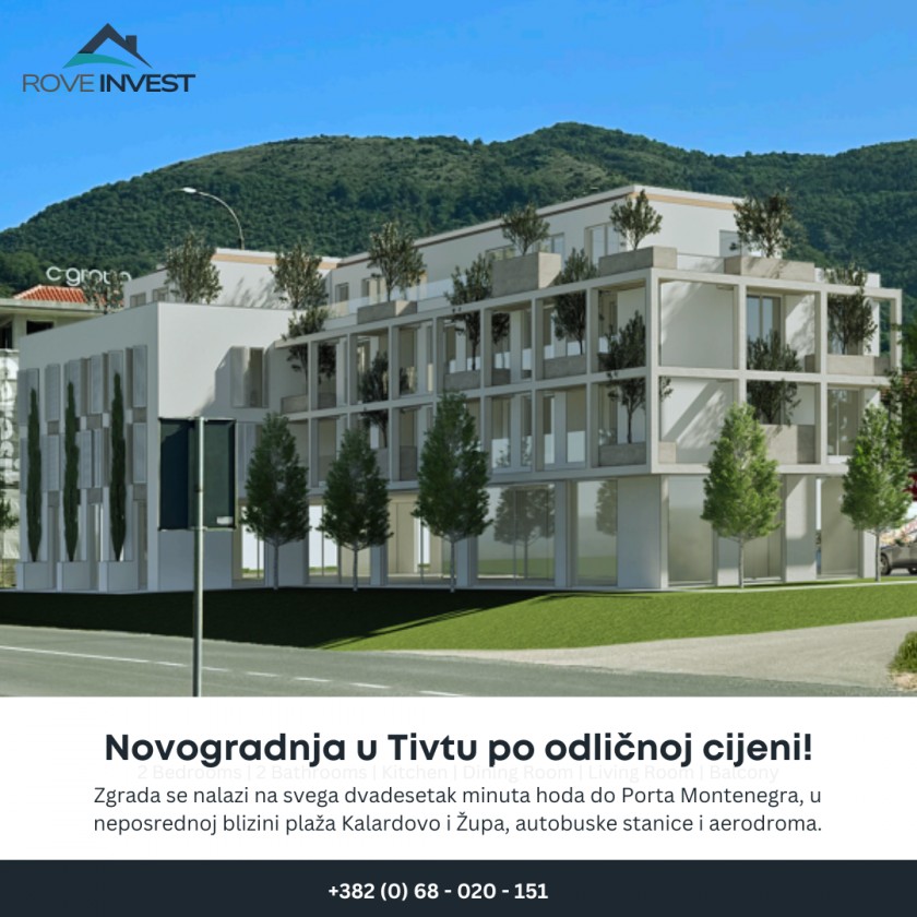 Unique Opportunity! One bedroom apartment in Tivat, 45 m2, directly from the inv