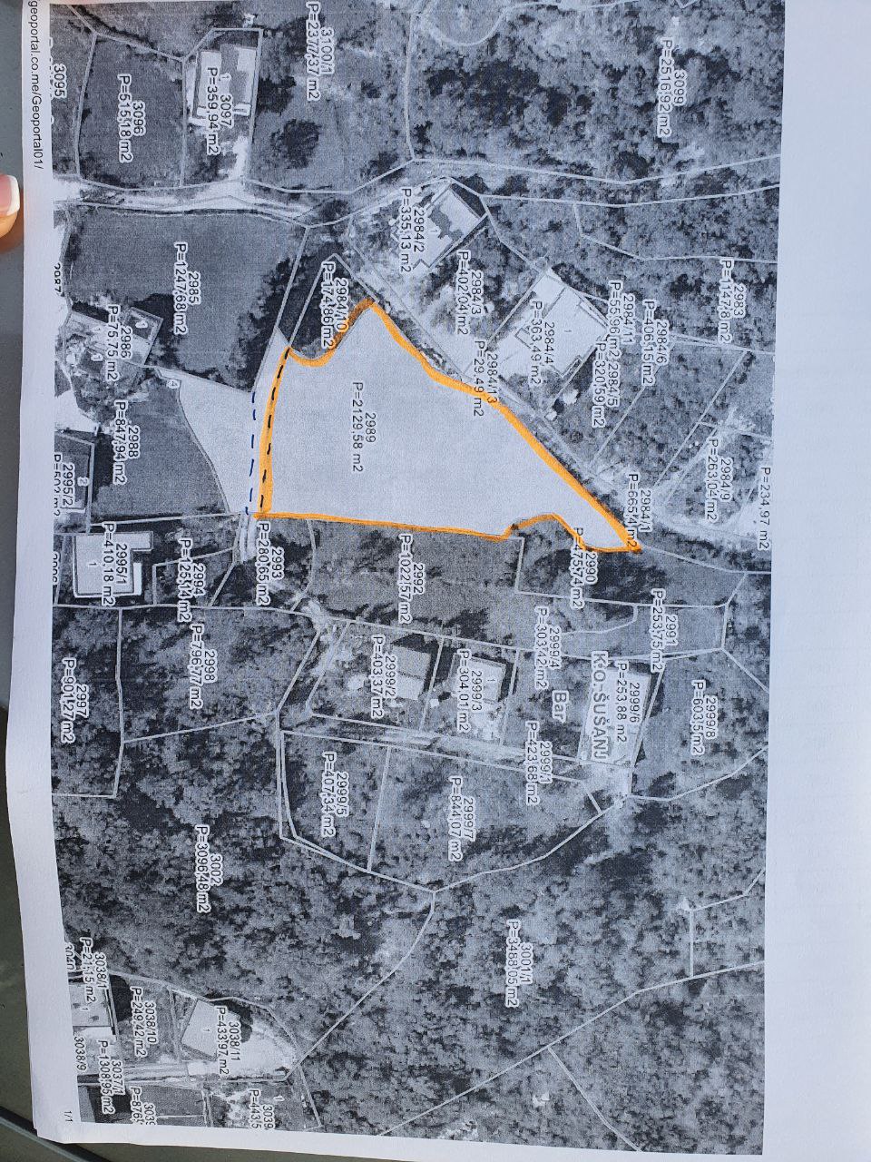 Land plot in Susanj, 2130 m²