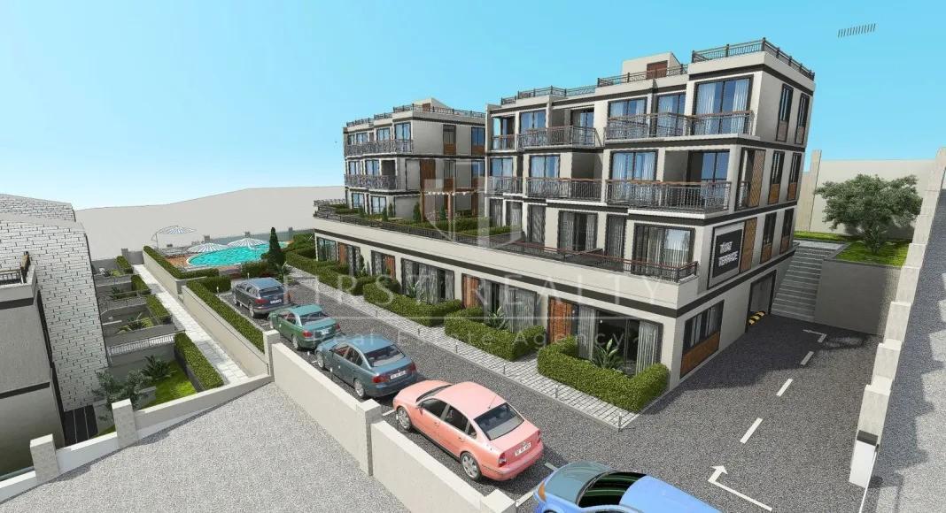 New two bedroom apartment in a complex with a swimming pool